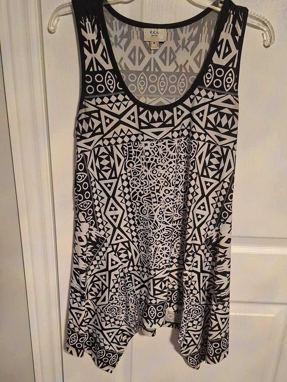 ECI Black & White Tribal Print Tank